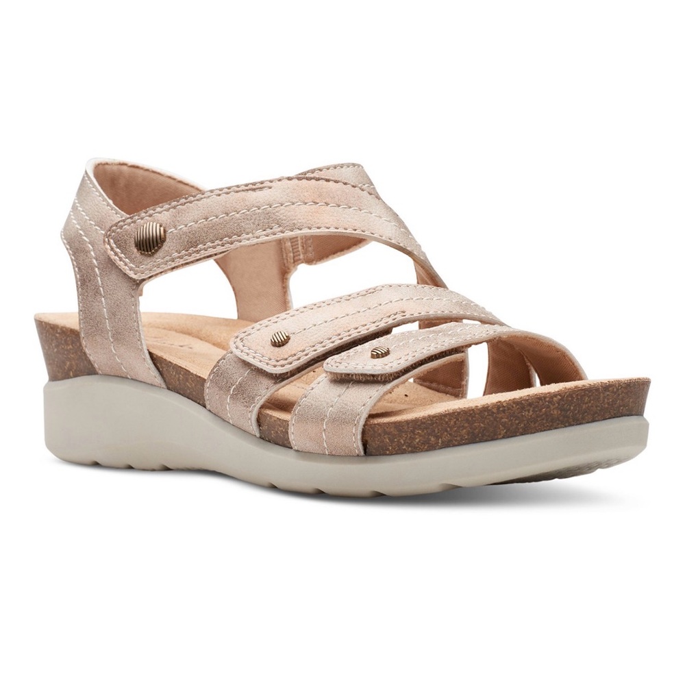 Clarks‎ Women's Calenne Clara Strappy Wedge Sandals Size 8 W